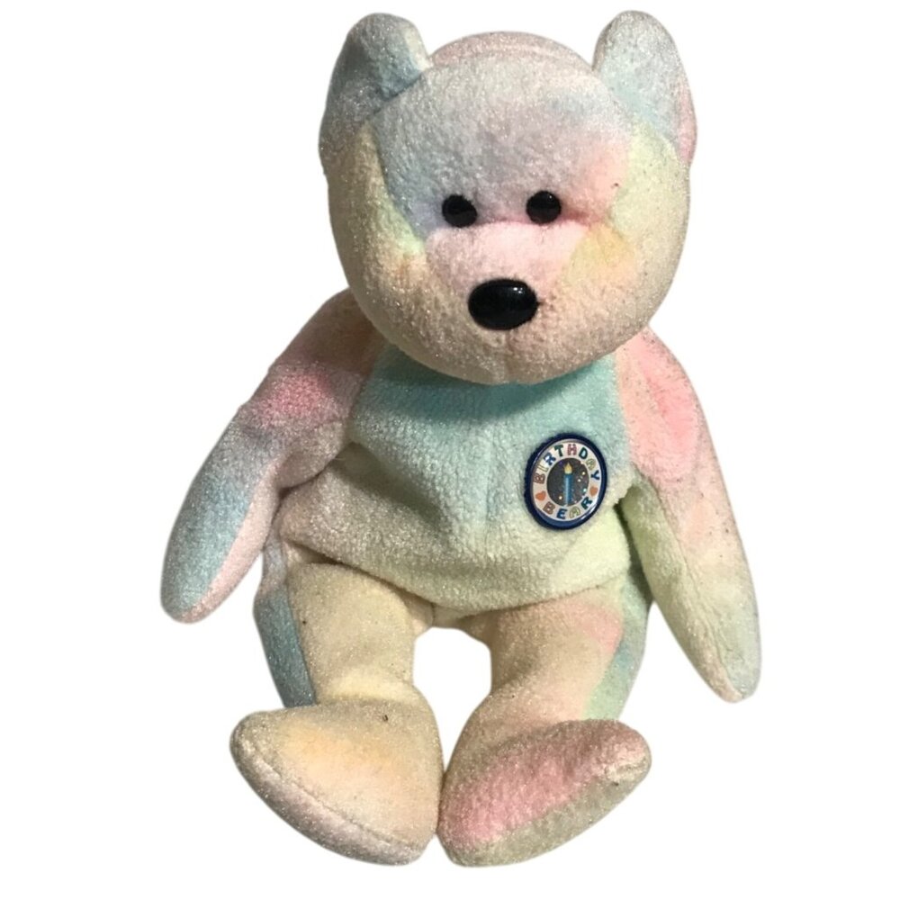 Ty Beanie Babies Birthday Bear Plush Stuffed Animal No Tags 1999